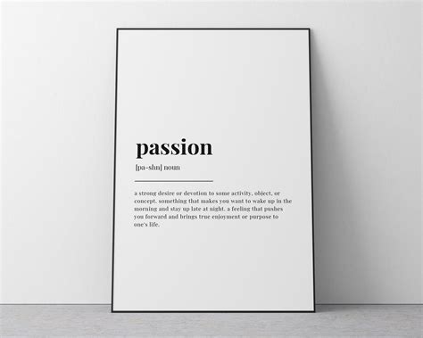 PASSION DEFINITION PRINT Wall Art Print Passion Print - Etsy