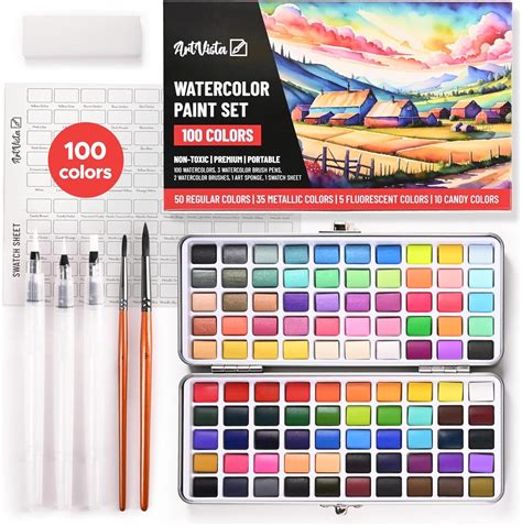 Amazon.com: Watercolor Paint Set with 100 Bright Colors: for Adult ...
