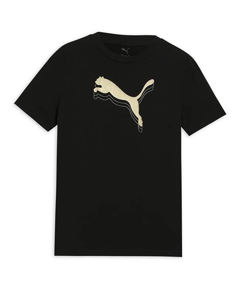 Buy PUMA , Girls, ESS METALLIC Tee, Black-metallic Gold, 9-10Y ...