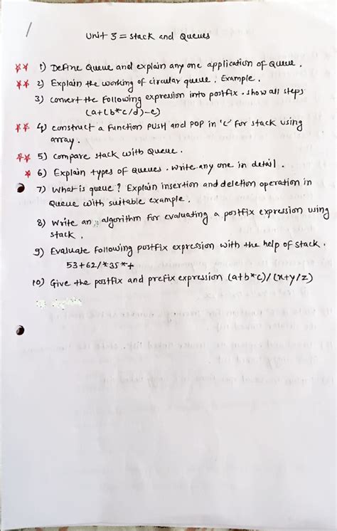 DSA - Question bank - ) Defne Quue and explain any ne application of ...
