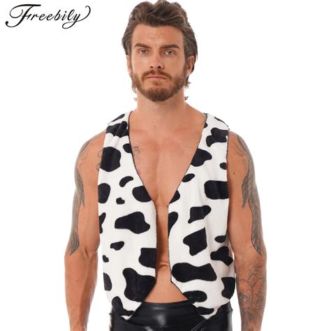 Chaleco-con-estampado-de-vaca-para-hombre-prenda-sin-mangas-con ...