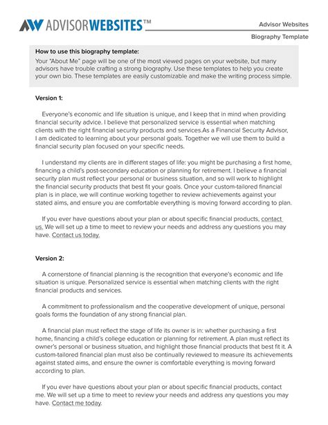 Biography Template Example 的图像结果