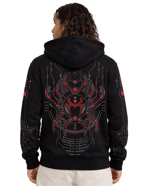 Yaxin | Zip-Up Cotton Hoodie UV Light Reactive – Ultra Tribe