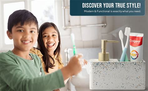 pllushh resin Liquid Soap Dispenser for Bathroom Set (Blue Terrazzo ...