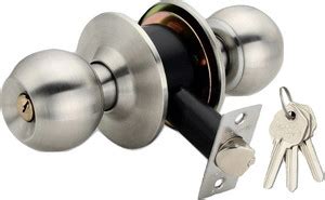 Met Craft Stainless Steel Cylindrical Door Lock Silver With 3 Simple ...