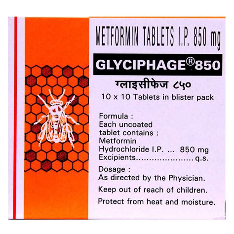 Glyciphage 850 Tablet 10's Price, Uses, Side Effects, Composition ...
