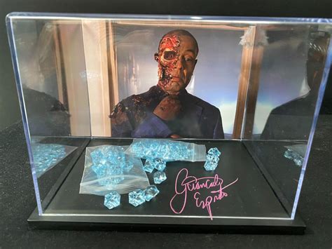 GIANCARLO ESPOSITO SIGNED SIGNED BREAKING BAD BLUE METH DISPLAY (WWOC COA)