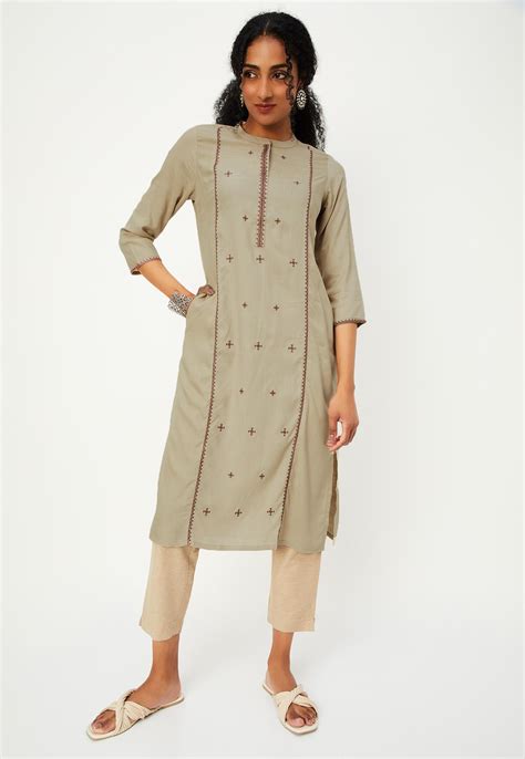 Buy Women Embroidered Kurta with Pocket Online at just Rs. 699.0 ...