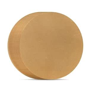 Buy DISSKNIC 9 Inch Parchment Paper Rounds, 100PCS Unbleached Brown ...