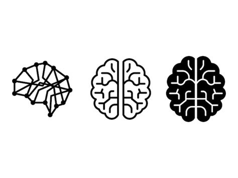 Brain icon logo design template isolated illustration | Premium Vector