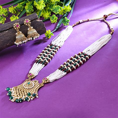 Sukkhi Better Green And White Austrian Stone Gold Plated Traditional N ...