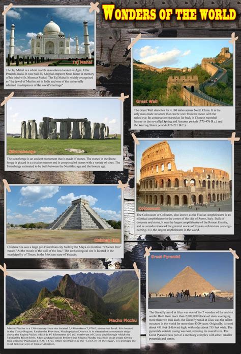 Wonders in the World Hand Out 的图像结果