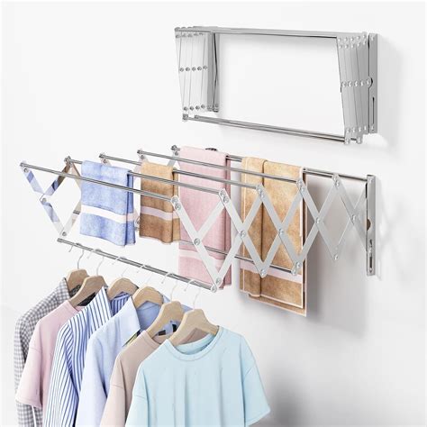 Amazon.com: Wall Mount Clothes Drying Rack 31.5": Stainless Steel ...