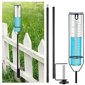 Flutesan Freeze Proof Rain Gauge with Clamp Rain Gauge Outdoor Large ...