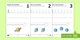 Number Formation and Counting (0-9) Worksheet / Worksheets