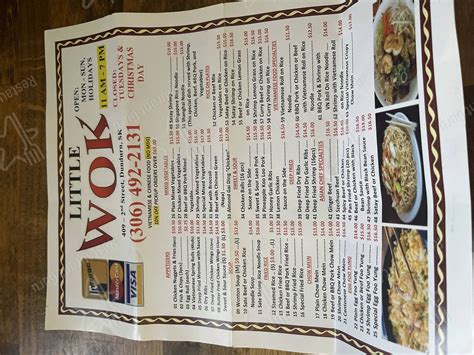 Menu at Little Wok restaurant, Dundurn