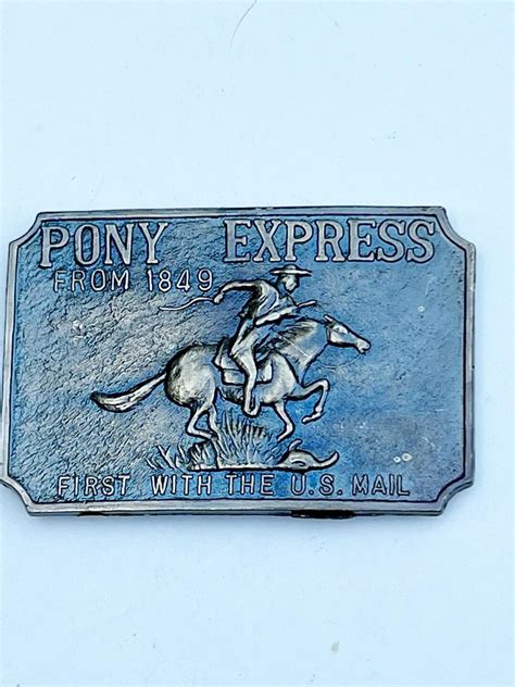 PONY EXPRESS Vintage Belt Buckle Horse US Mail Delivery 1849 - Etsy