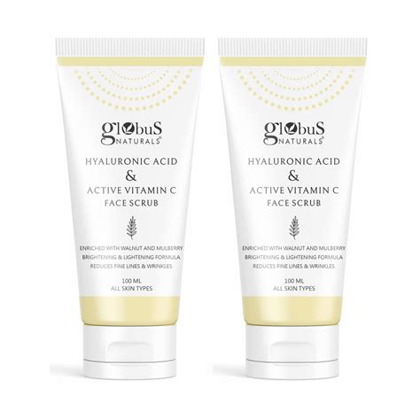 Buy Globus Naturals Hyaluronic Acid & Vitamin C Anti Ageing Face Scrub ...