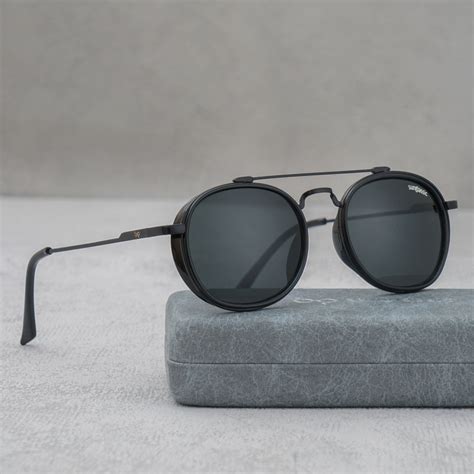 Buy Full Black Polarized SG4612 Metal Frame Round Sunglasses - Sunglassic