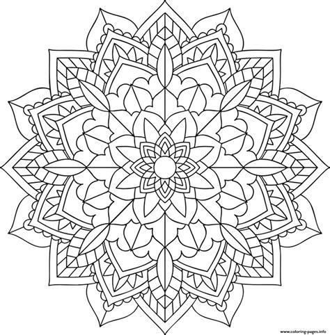 Floral Mandala Easy Coloring page Printable