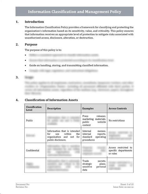 Information Classification & Management Policy Template – ITSM Docs ...