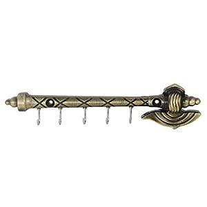 Keyholder with parasu(Axe) Design White metal Collectible Handicraft ...