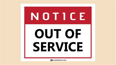 Out Of Service Sign Collection -Download Free Printable Sign