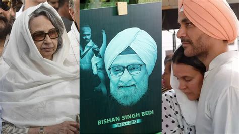 Bishan Singh Bedi's Last Rites: Neha Dhupia, Angad Bedi In Tears ...