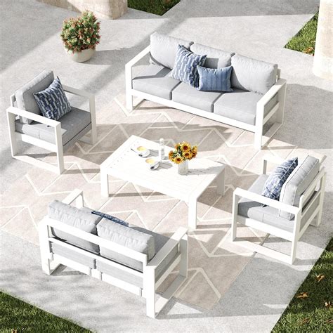 KHOLH 5 Piece Modern Aluminum Patio Furniture Set, Outdoor India | Ubuy