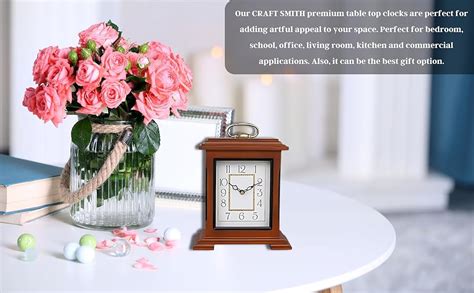 CRAFT SMITH Beautiful Brown Wooden Analog English Numbers Rectangular ...
