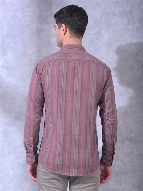 COBB MAROON STRIPED SLIM-FIT CASUAL SHIRT – Cobbitalyofficial