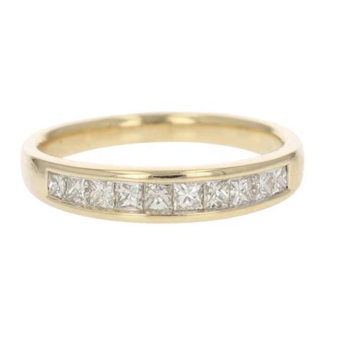 .55ctw Princess Cut Diamond Channel-Set Wedding Band Ring 14k Yellow ...