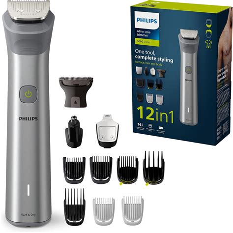 Philips Series 5000 All-in-one Trimmer, 12-in-1 Multigroom for face ...