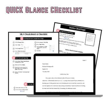 MLA Format Checklist 的图像结果