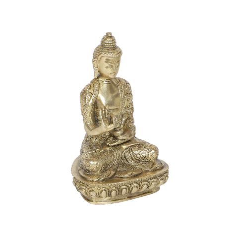 Brass 5.6 Inches Buddha in Aashirwaad Mudra Statue – Two Moustaches Store