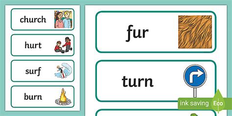 UR Words Phonics Cards - KS1 (teacher made) - Twinkl