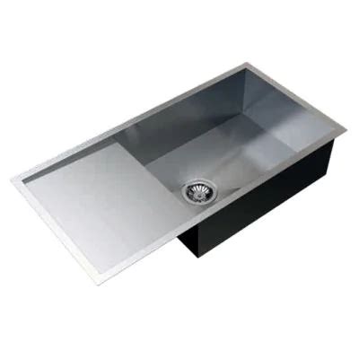 Carysil Quadro Single Bowl SS-304 Kitchen Sink with Drainer 45"x20"x9 ...