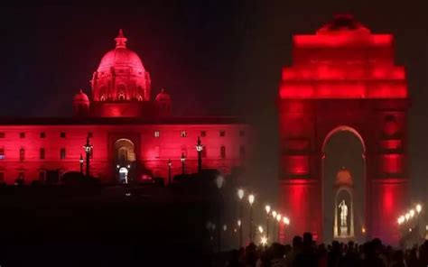 Rashtrapati Bhavan, Parliament light up in red to raise awareness about ...