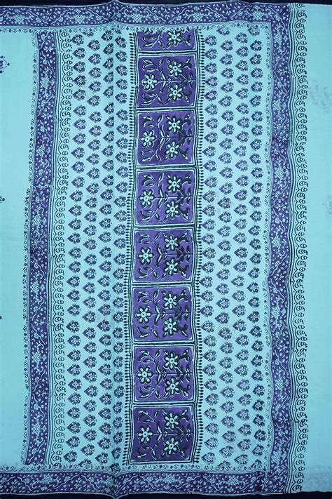 Floral And Paisley Motifs Powder Blue Ahmedabad Cotton Saree – Sundari ...