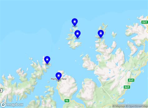 Rutetider for passasjerbåt Hammerfest havn - Havøysund