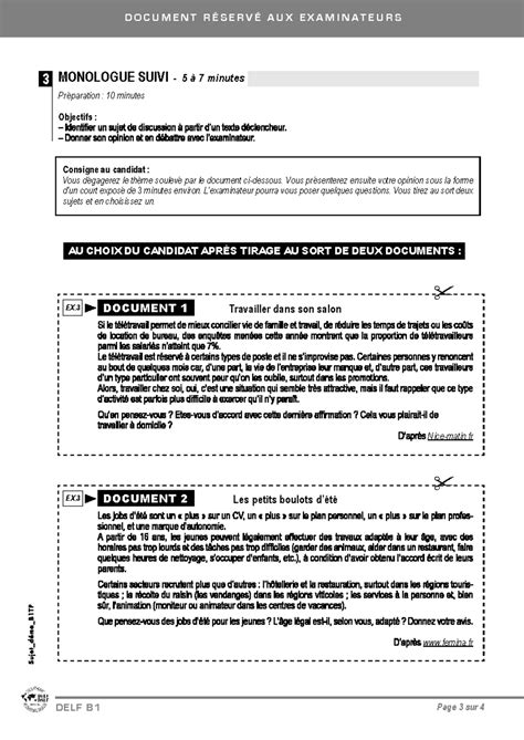 Exemple 3 sujet delf b1 tp document examinateur production orale ...
