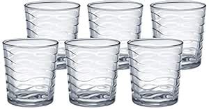 Amazon Brand - Solimo Lana Whisky Glass Set, 285ml, Set of 6 ...