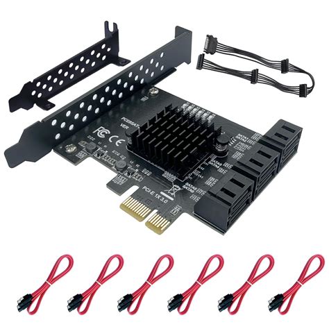 PCI-E 1X to SATA 3.0 Controller Card, 6-Port SATA III 6Gbps Expansion ...