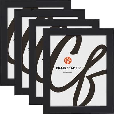 4 Pack: Craig Frames Essentials Modern Black Picture Frame, Size: 8" x ...