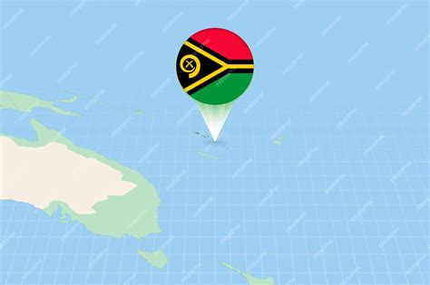 Premium Vector | Map illustration of vanuatu with the flag cartographic illustration of vanuatu ...