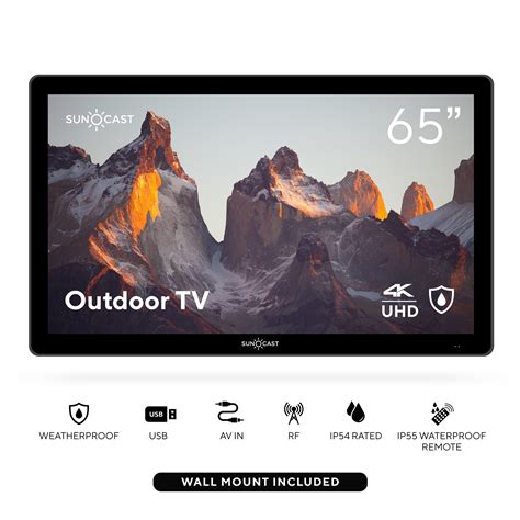 Buy Suncast 65 Outdoor Partial Shade 4K UHD LED TV with Waterproof ...
