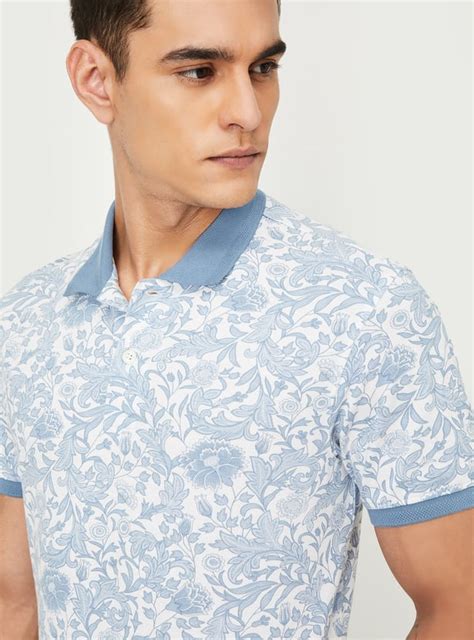 Buy Men Floral Print Polo T-shirt Online at just Rs. 799.0 ...