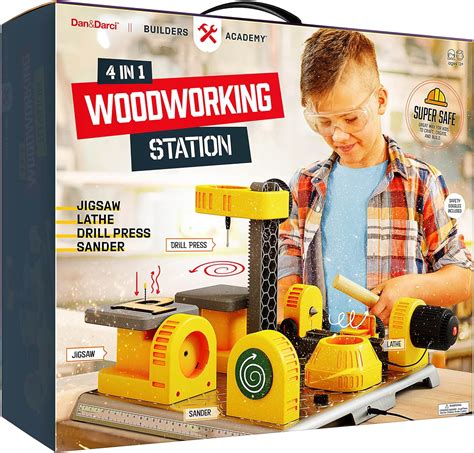 Amazon.com: Dan&Darci 4 in 1 Woodworking Station for Kids - Wood ...