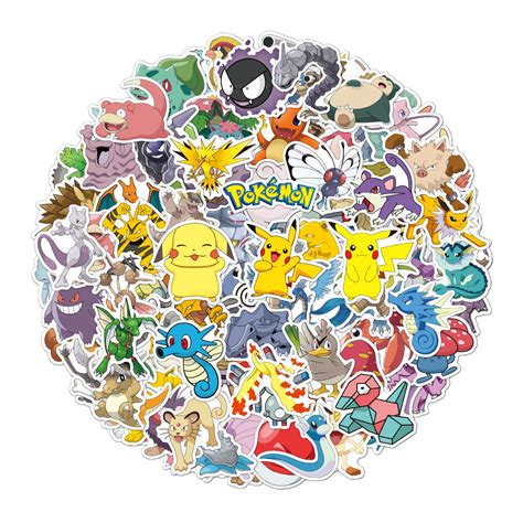 Buy Pokemon Anime Stickers, AfKit 100pcs Cute Anime Comic Waterproof ...