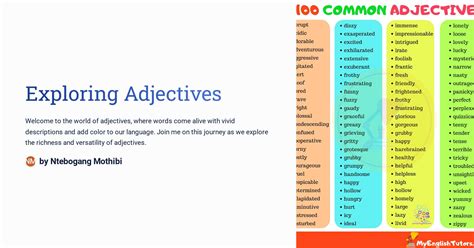 Exploring Adjectives